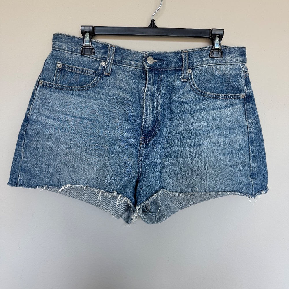 Dark blue denim shorts